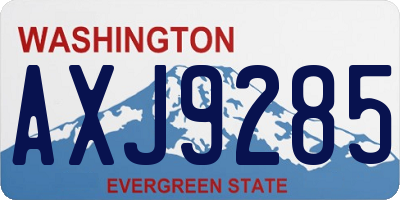 WA license plate AXJ9285