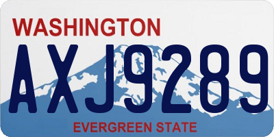 WA license plate AXJ9289