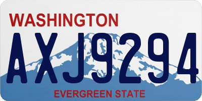 WA license plate AXJ9294