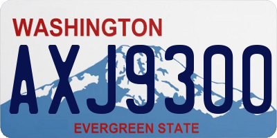WA license plate AXJ9300