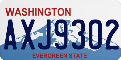 WA license plate AXJ9302