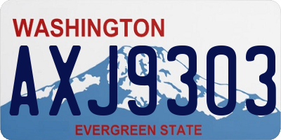 WA license plate AXJ9303