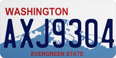 WA license plate AXJ9304