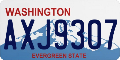 WA license plate AXJ9307