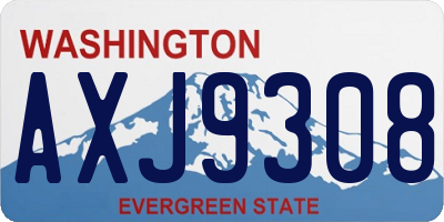 WA license plate AXJ9308