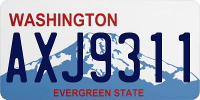 WA license plate AXJ9311