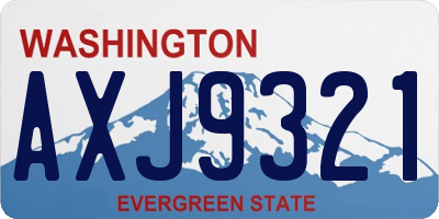 WA license plate AXJ9321