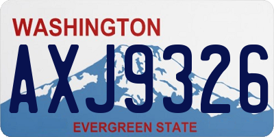 WA license plate AXJ9326
