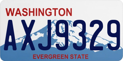 WA license plate AXJ9329