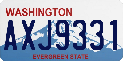 WA license plate AXJ9331