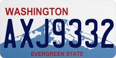 WA license plate AXJ9332