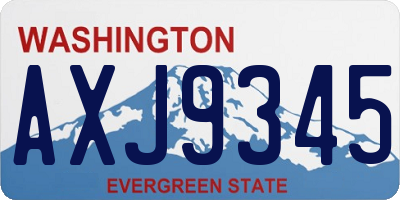WA license plate AXJ9345