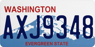 WA license plate AXJ9348