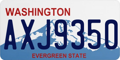 WA license plate AXJ9350