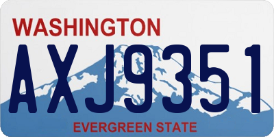WA license plate AXJ9351