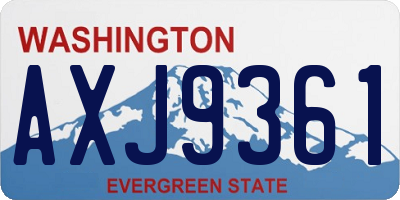 WA license plate AXJ9361