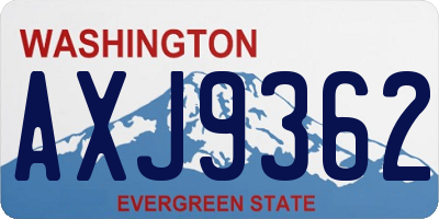 WA license plate AXJ9362