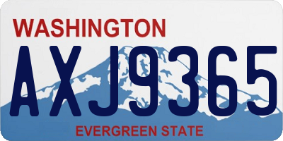 WA license plate AXJ9365