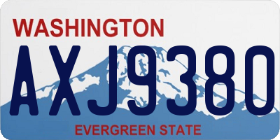 WA license plate AXJ9380