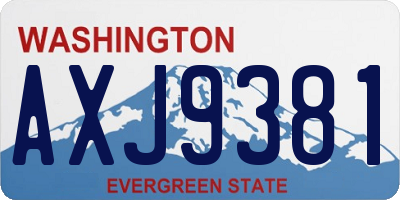 WA license plate AXJ9381