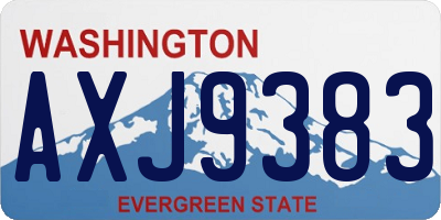 WA license plate AXJ9383