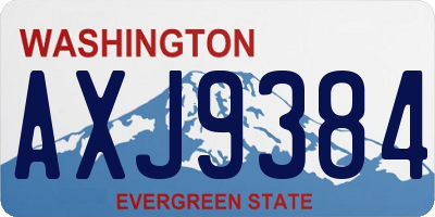 WA license plate AXJ9384