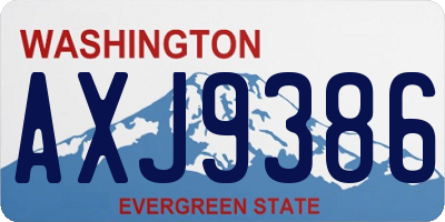 WA license plate AXJ9386