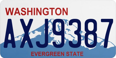WA license plate AXJ9387