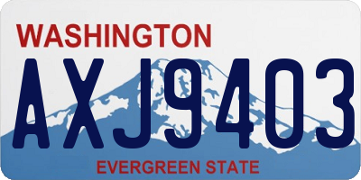 WA license plate AXJ9403
