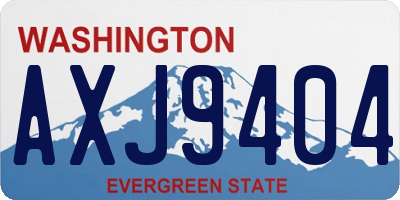 WA license plate AXJ9404