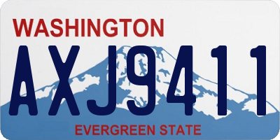 WA license plate AXJ9411