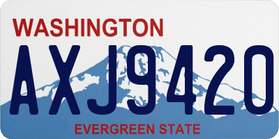 WA license plate AXJ9420