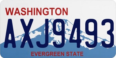 WA license plate AXJ9493