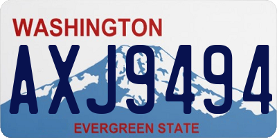 WA license plate AXJ9494