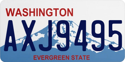 WA license plate AXJ9495