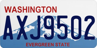WA license plate AXJ9502