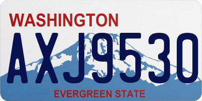 WA license plate AXJ9530