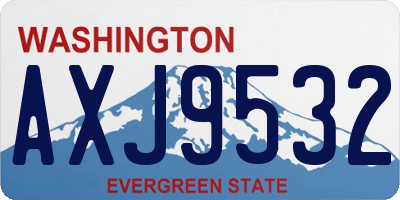 WA license plate AXJ9532