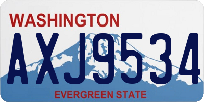 WA license plate AXJ9534
