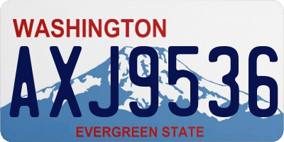 WA license plate AXJ9536