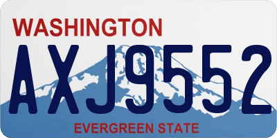 WA license plate AXJ9552