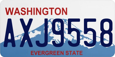 WA license plate AXJ9558
