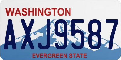 WA license plate AXJ9587