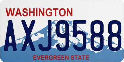 WA license plate AXJ9588