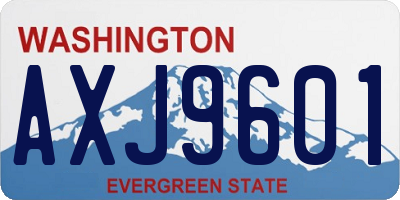 WA license plate AXJ9601