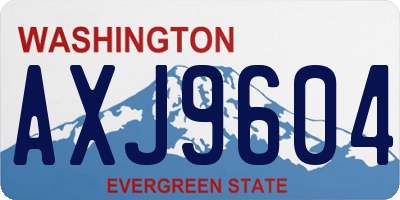 WA license plate AXJ9604