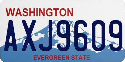 WA license plate AXJ9609