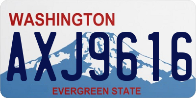 WA license plate AXJ9616