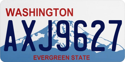 WA license plate AXJ9627