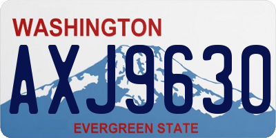 WA license plate AXJ9630